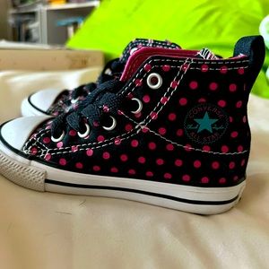 Pink and Black Polka Dot Converse All-Stars